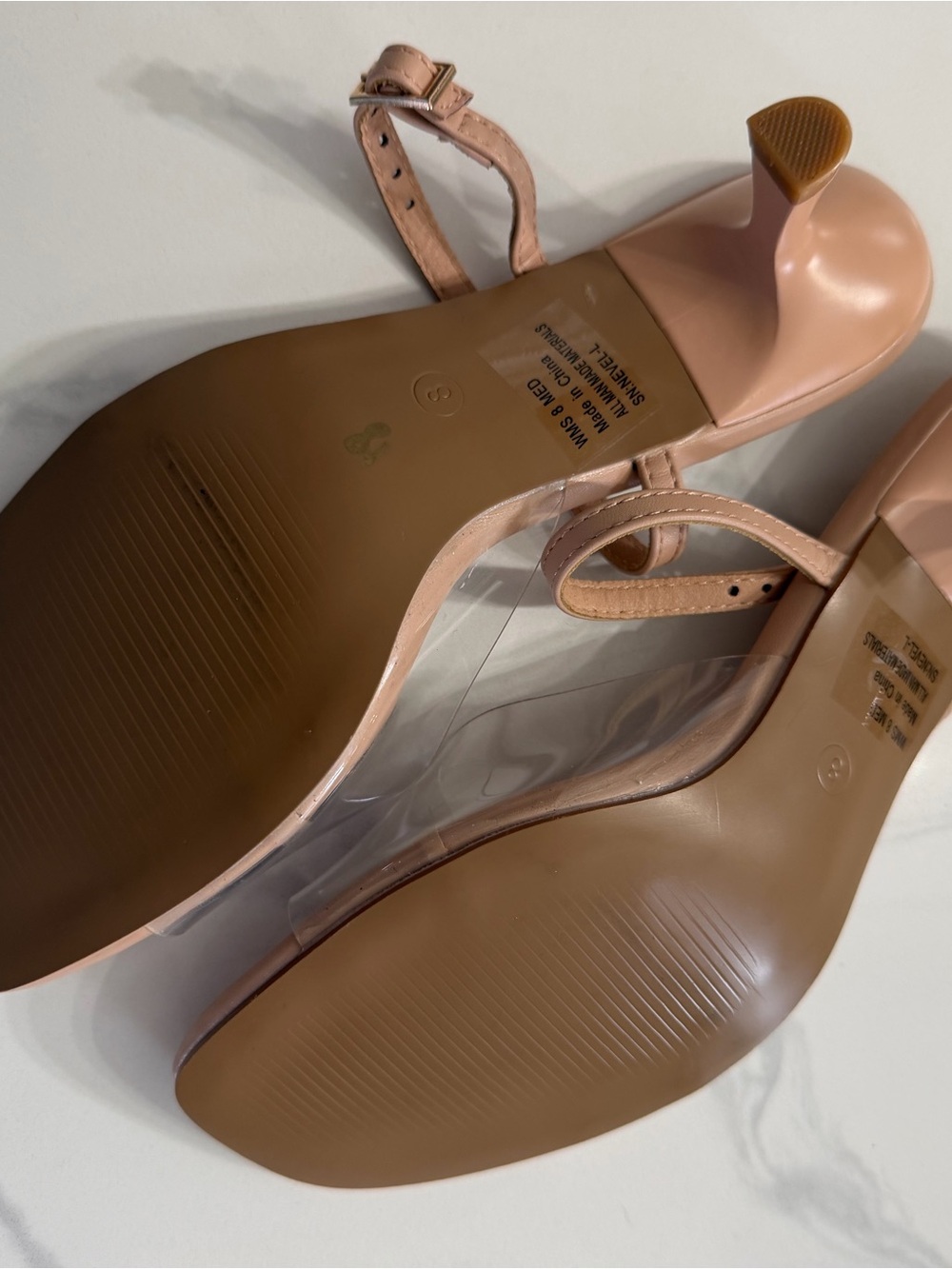 Nude Clear-Strap Mid Heel Mules - Picture 4 of 4